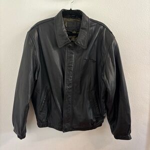 Vintage port authority genuine leather bomber jacket